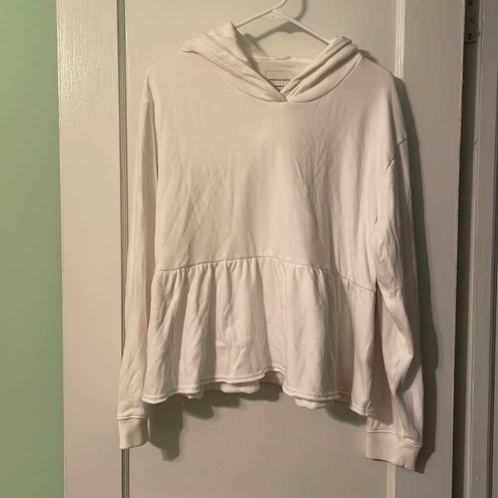 American Eagle White Peplum Jegging Fit Sweatshirt!
